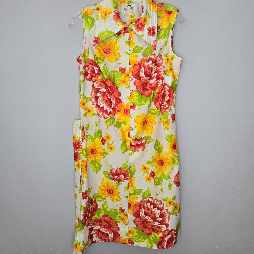 True Vintage 60s 70s The Spectator Floral Day Dress Belted Size‎ 14 Madmen Mod - Picture 6 of 7